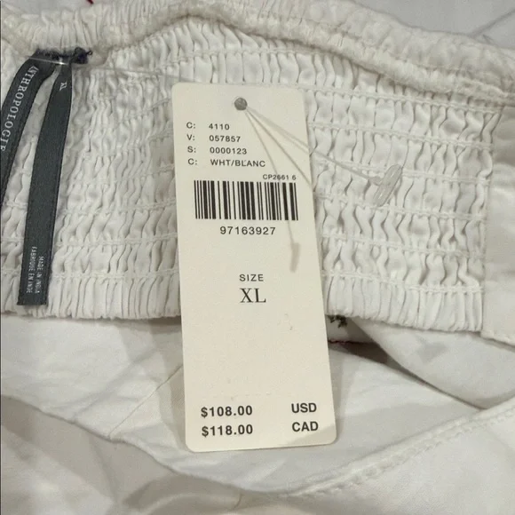 Anthropologie Hanky Crop Cutwork Tank Colorful Embroidery White SIZE XL NEW - Picture 7 of 10